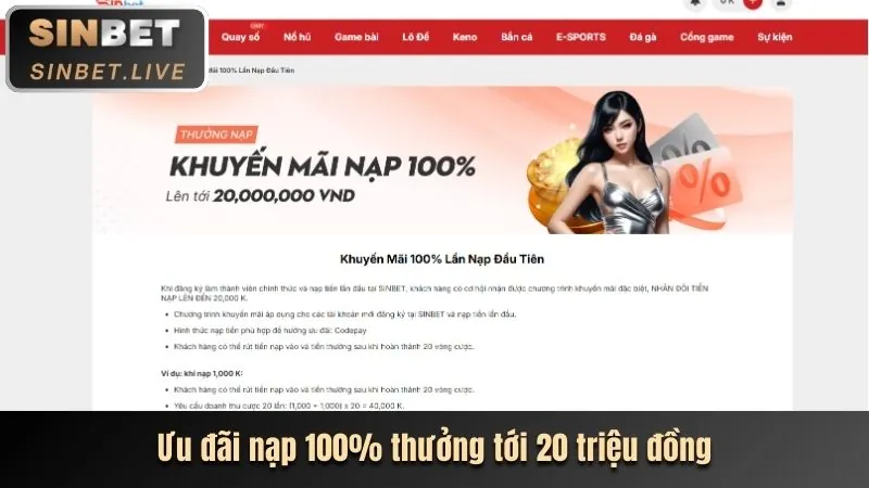 Tiền thưởng chào mừng lớn cho thành viên mới